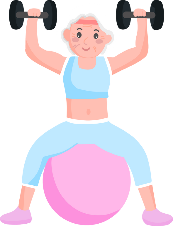 elderly woman doing yoga and fitnes, older, old woman exercise
